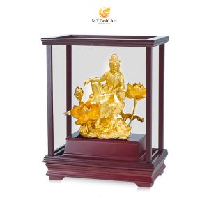 Tượng Phật Quan Âm (17x29x34cm) bieu trung tuong phat hoa sen 2