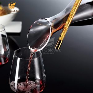 Bình chiết rượu vang pha lê đúc vàng (D001) 1 2