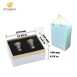 Ly uống rượu khảm vàng 210ml (W02) 1 24