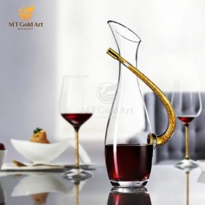 Bình chiết rượu vang pha lê đúc vàng (D001) 4 2 1
