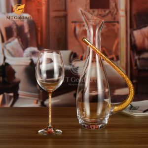 Bình chiết rượu vang pha lê đúc vàng (D001) 7 1