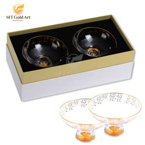 bát đựng hoa quả khảm vàng BL02 6