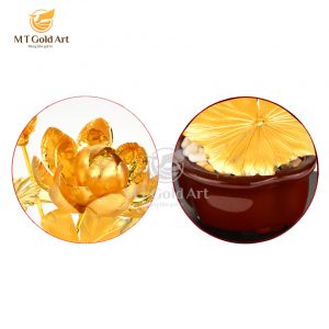 Chậu hoa sen (17x13.5x22cm) - Quốc hoa Việt Nam bieu tuong hoa sen dat vang 17x13.5x22cm3