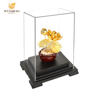 Chậu hoa sen (17x13.5x22cm) - Quốc hoa Việt Nam bieu tuong hoa sen dat vang 17x13.5x22cm2