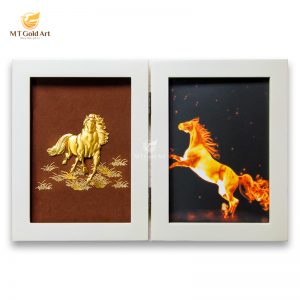 Khung ảnh mã đáo thành công dát vàng (15x20cm)