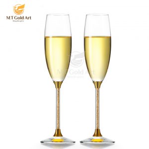 ly champagne pha lê đúc vàng G11 1