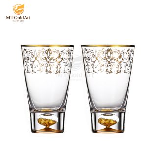 ly uống rượu mạnh pha lê khảm vàng W004 5