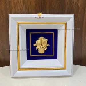 quà 8-3 cao cấp- tranh hoa tulip dát vàng