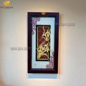 quà tặng đối tác cao cấp- tranh hoa lan dát vàng