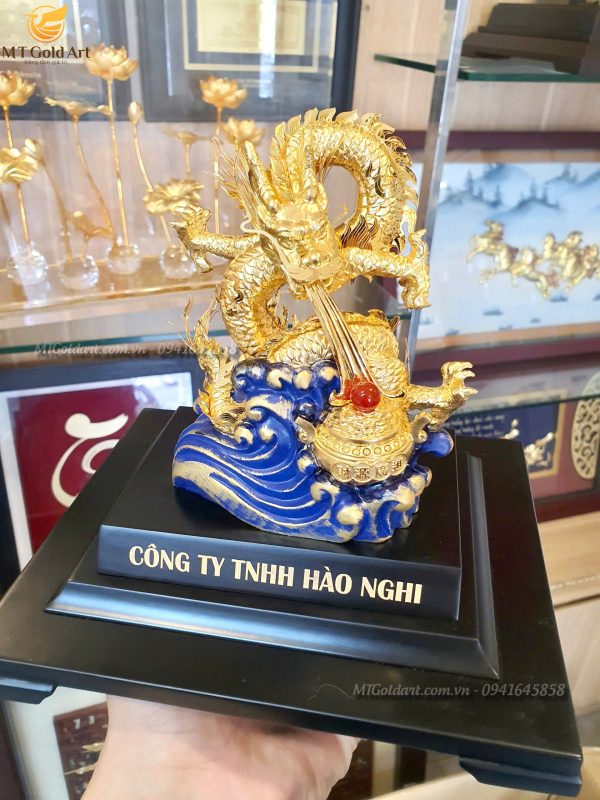 quà tặng đối tác doanh nghiệp- công ty TNHH Hào Nghi- tượng rồng dát vàng
