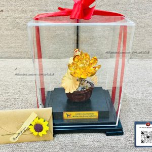 Quà tặng sếp nữ- HAVICO- Chậu hoa sen dát vàng