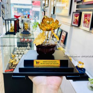Chậu hoa sen (17x13.5x22cm) - Quốc hoa Việt Nam qua tang sep nu HAVICO chau hoa sen dat vang1