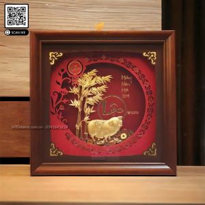 quà tết cao cấp ý nghĩa- tranh heo tài lộc