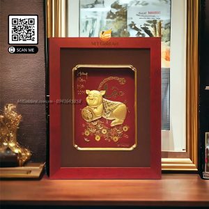 quà tết cao cấp ý nghĩa- tranh heo tài lộc