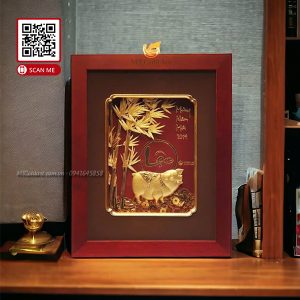 quà tết cao cấp ý nghĩa- tranh heo tài lộc