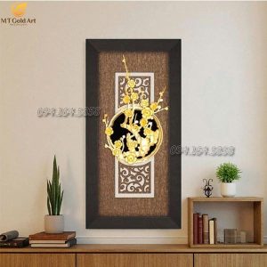 quà tết ý nghĩa- tranh hoa mai dát vàng