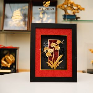quà tặng mẹ quà tặng vợ quà tặng bạn gái tranh hoa lan dát vàng9