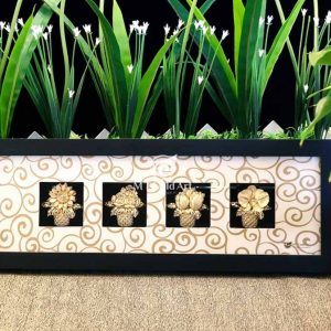 Tranh Bốn Giỏ Hoa Dát Vàng- Quà tặng sinh nhật sếp nữ cao cấp