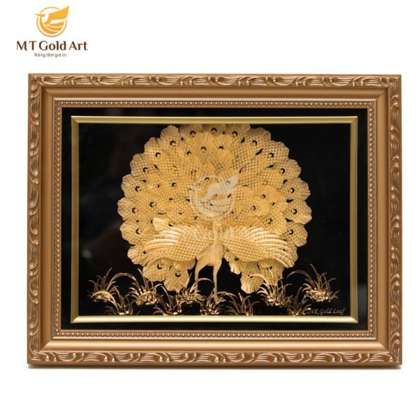 tranh chim cong xoe duoi 25 x32 cm 1