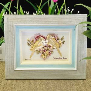 Tranh Đôi Chim Uyên Ương dát vàng- Quà cưới cao cấp, ý nghĩa