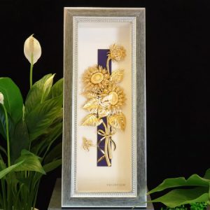 tranh hoa hương duong dat vang 24k 600x450 1