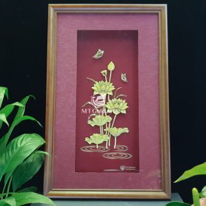 Tranh hoa sen dát vàng 24k (25x40cm) tranh hoa sen 1