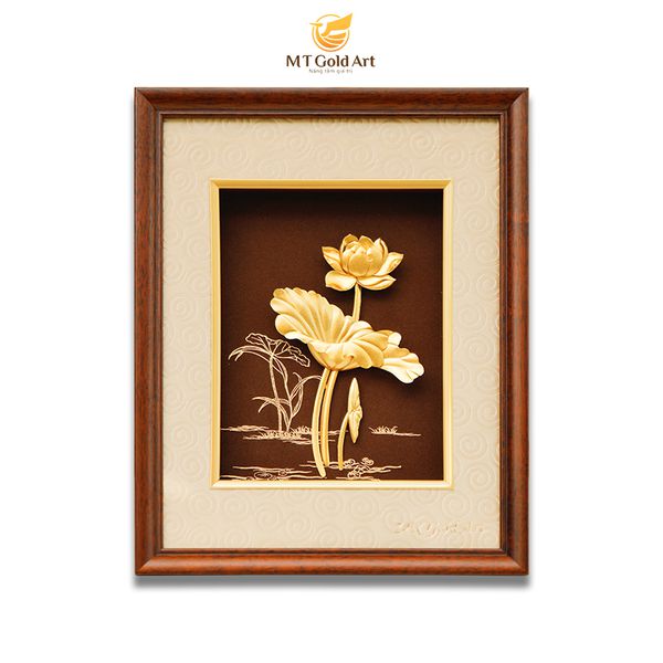 tranh hoa sen ma vang