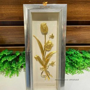 quà tặng sếp nữ cao cấp- tranh hoa tulip dát vàng