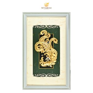 quà tặng sếp nữ cao cấp- tranh phượng hoàng dát vàng