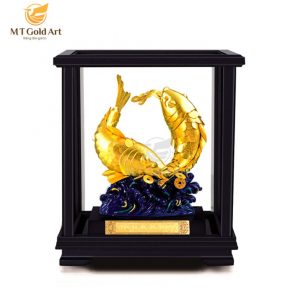 Tượng đôi cá chép dát vàng (16x20x24cm) tuong doi ca chep 1 1