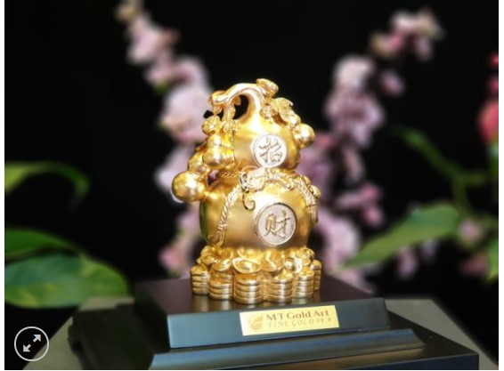 Tượng hồ lô dát vàng (17x20x24cm) Tượng Hồ Lô- Quà tặng cao cấp, ý nghĩa