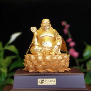 Tượng Phật Di lặc dát vàng (17x29x34cm) tuong phat di lac dat vang 3 600x450 1