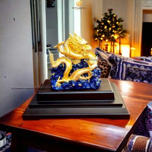 Tượng Rồng Phú Quý dát vàng (19x27x34cm) tuong rong qua tet cao cap y nghia5
