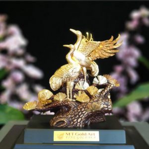 Tượng Tùng Hạc Diên Niên (23x30x17cm) - Quà Tặng Kỷ Niệm Ngày Cưới qua cuoi cao cap tuong doi chim cong