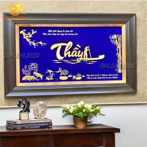 Tranh chữ thầy dát vàng- quà tặng thầy giáo ý nghĩa