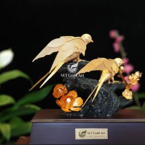 Tượng đôi chim én dát vàng- Quà tặng kỷ niệm ngày cưới ý nghĩa