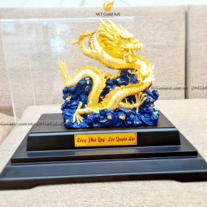 Trang chủ quà tặng khai trương cửa hàng- tượng rồng phú quý dát vàng