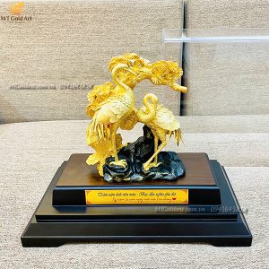 quà tặng kỷ niệm 25 ngày cưới- tượng tùng hạc hiên diên dát vàng