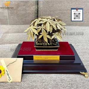 cây kim ngân dát vàng 24k mẫu 02 qua tang lanh dao cap cao chau cay kim ngan dat vang