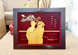 tranh chân dung cặp đôi- quà tặng kỷ niệm ngày cưới, quà tặng sinh nhật khách hàng Vietinbank