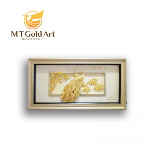 Tranh Đôi Chim công - Hạnh phúc trường tồn (42x81cm) tranh chim cong