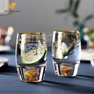 ly rượu mạnh pha lê khảm vàng W001 9