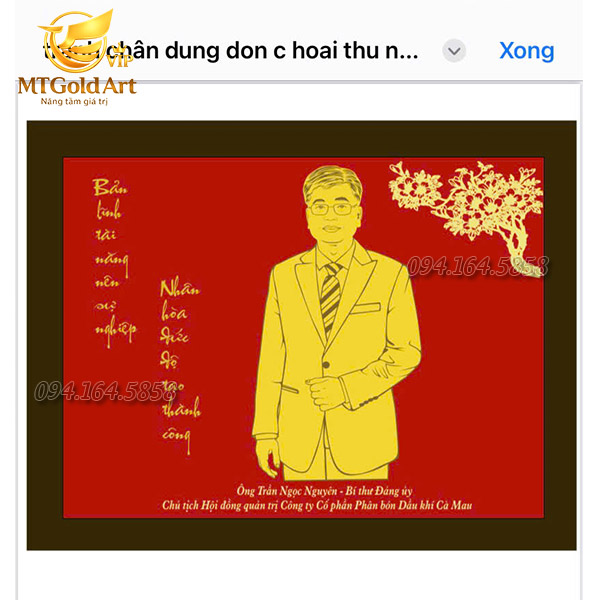 Bản thiết kế 3d tranh ông Trần Ngọc Nguyên gửi khách hàng duyệt