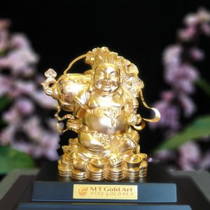 Tượng phật di lặc dát vàng (17x20x24cm) tuong di lac 2