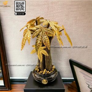 Quà tết doanh nghiệp cao cấp, ý nghĩa- chậu cây kim ngân dát vàng
