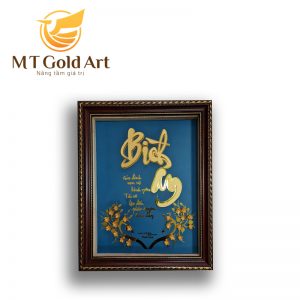 Tranh chữ bình an thư pháp dát vàng 24k tranh binh an 1