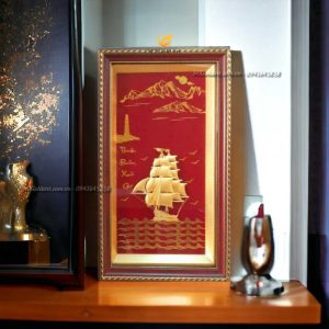 quà tặng doanh nghiệp- tranh thuyền buồm dát vàng