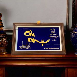 Tranh chữ cha mẹ dát vàng 24k qua tang cha me cao cap tranh chu cha me dat vang1