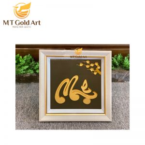 Quà tặng 20.10 cho mẹ- tranh chữ mẹ dát vàng