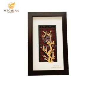 Tranh Hoa Mai Dát Vàng 24k(36x58cm) tranh hoa dao 1